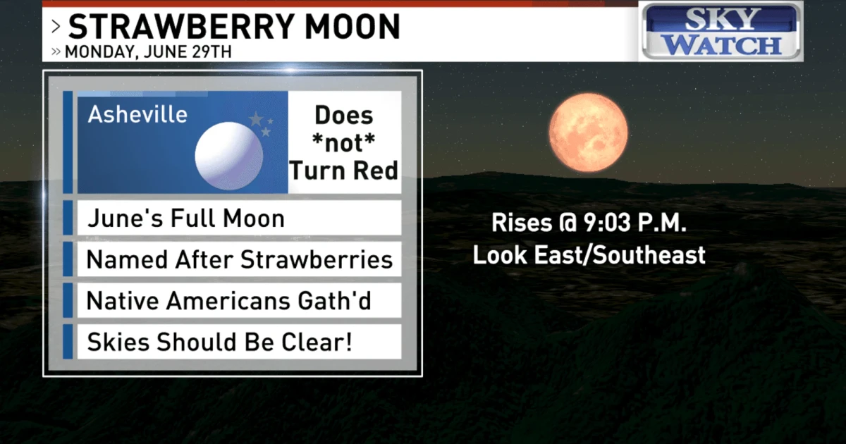 Strawberry moon rises June 29, peak viewing times by location
