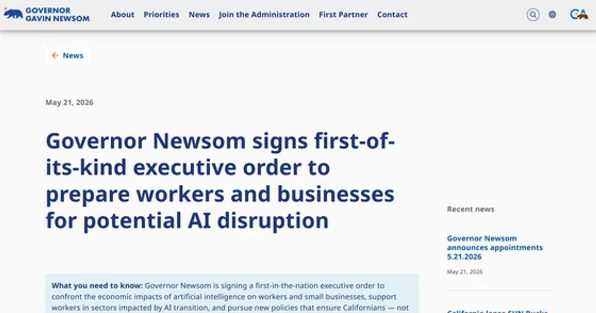 California launches first public dashboard tracking AI job losses