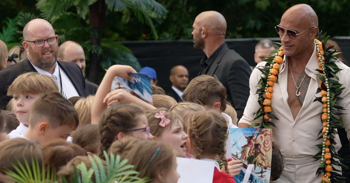 Sudbury pupils meet Dwayne Johnson after viral Moana plea