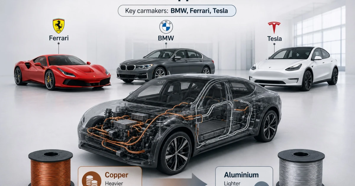 Ferrari and BMW switch to aluminium wiring as copper demand shifts