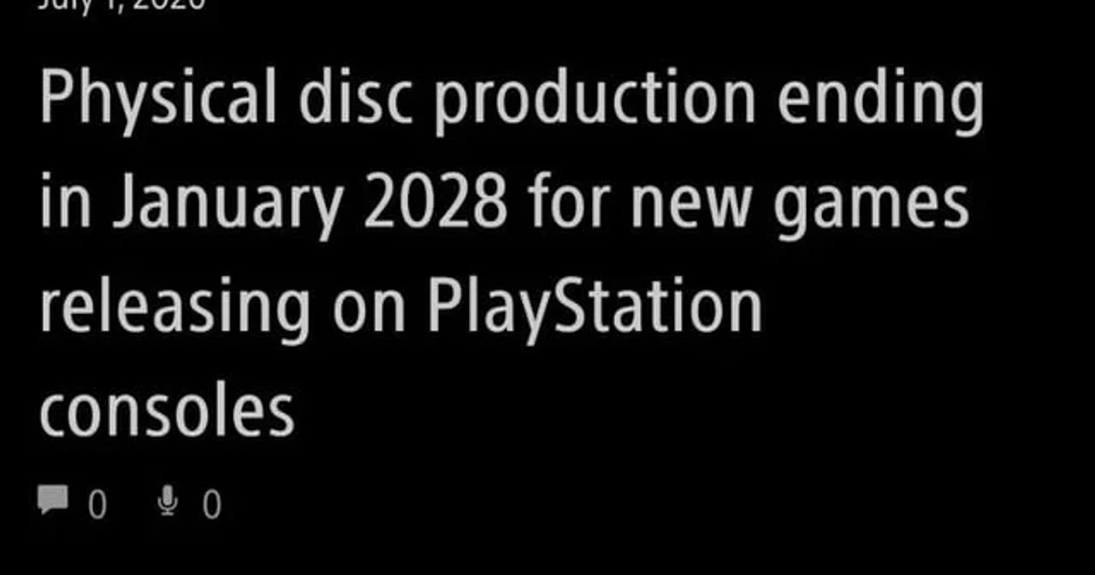 Sony to end physical PlayStation game discs in 2028