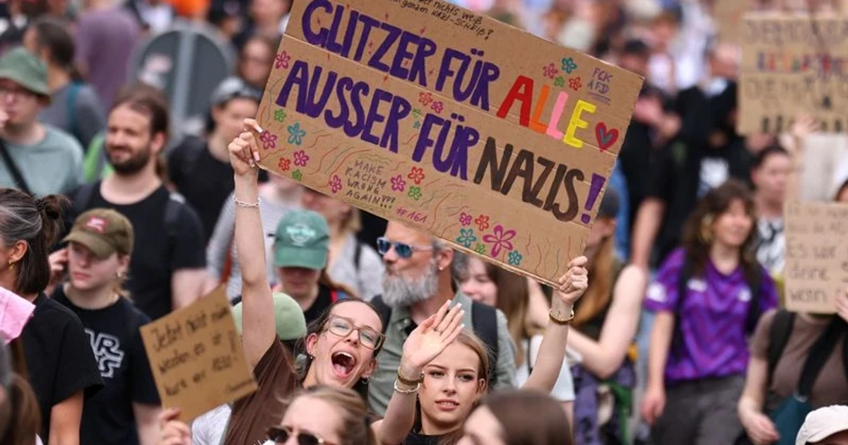 Thousands protest as Germany’s AfD opens annual conference in Erfurt