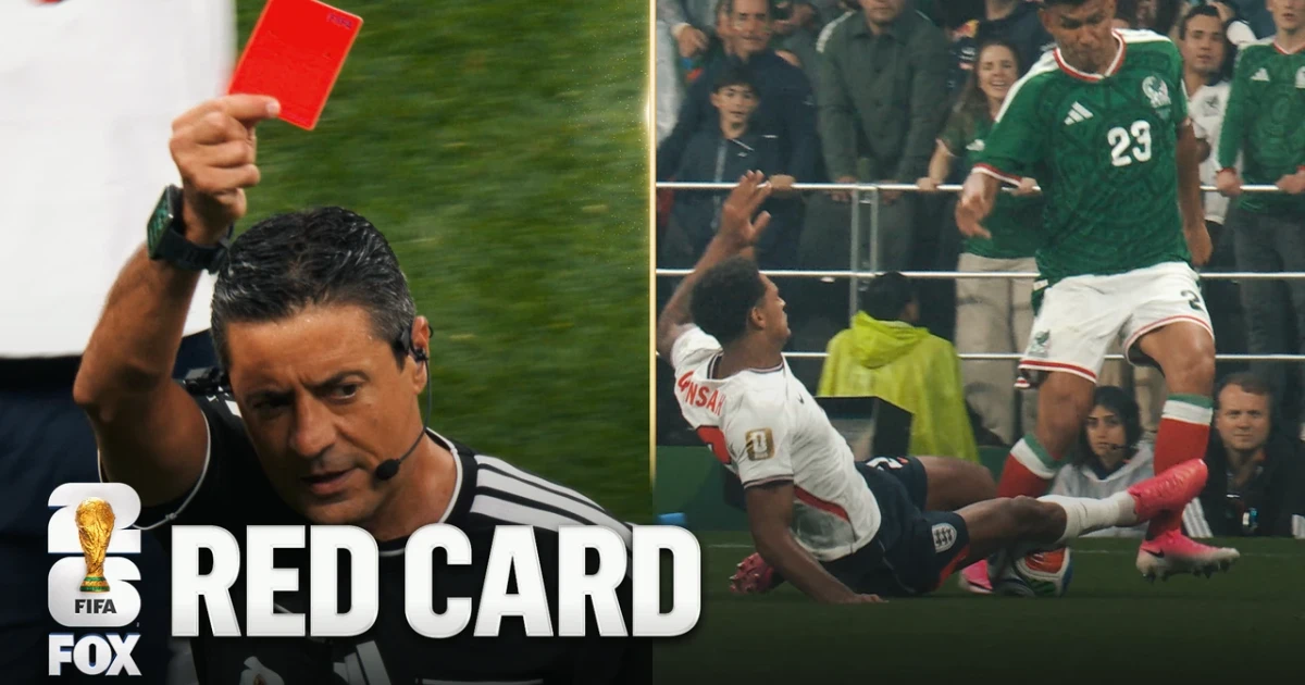 England go down to 10 men after Quansah red card against Mexico