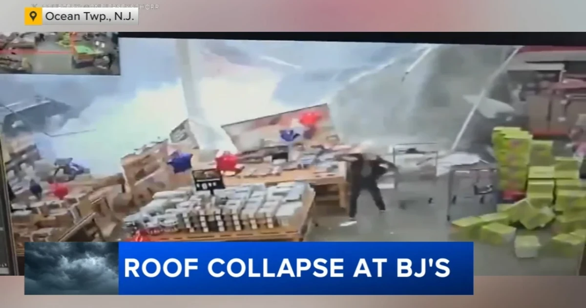 BJ's roof collapses as New Jersey floods, Long Island drenched