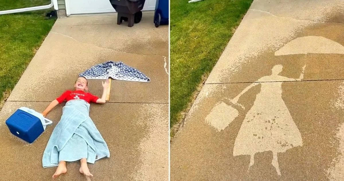 Iowa family turns garden hose fun into viral water silhouettes