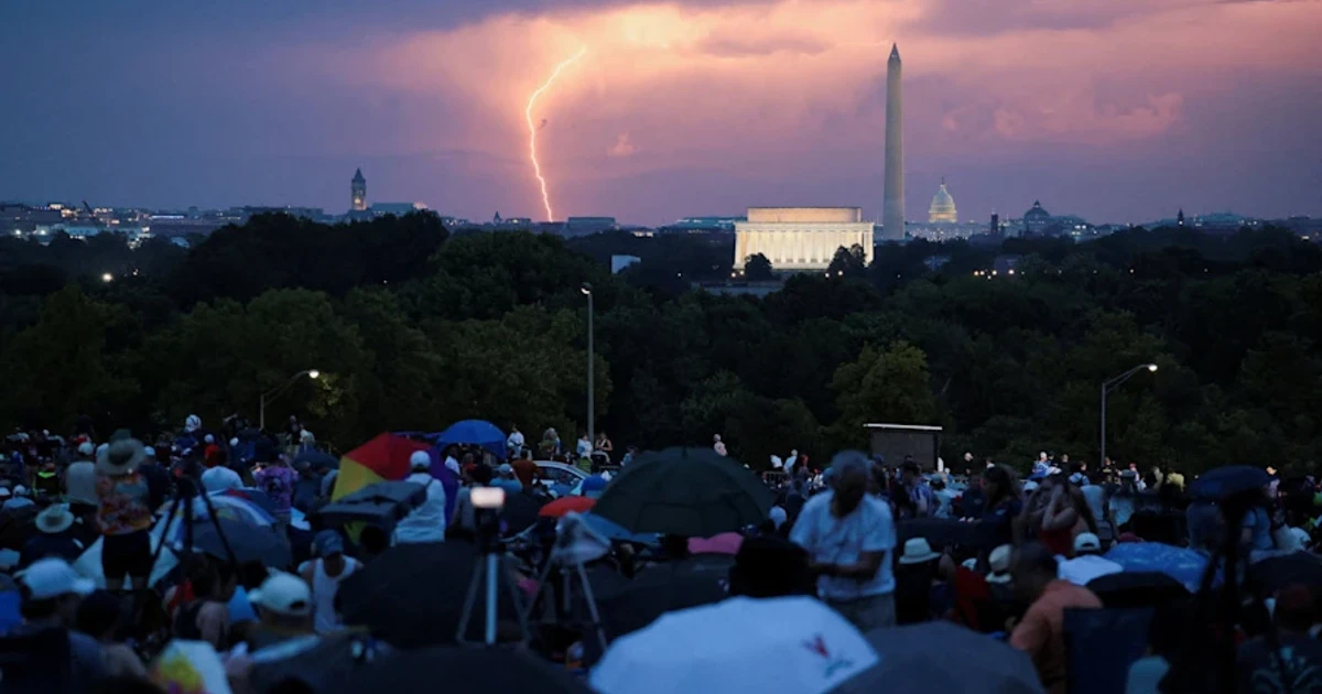 America’s 250th birthday marked by storms, politics and smoky fireworks