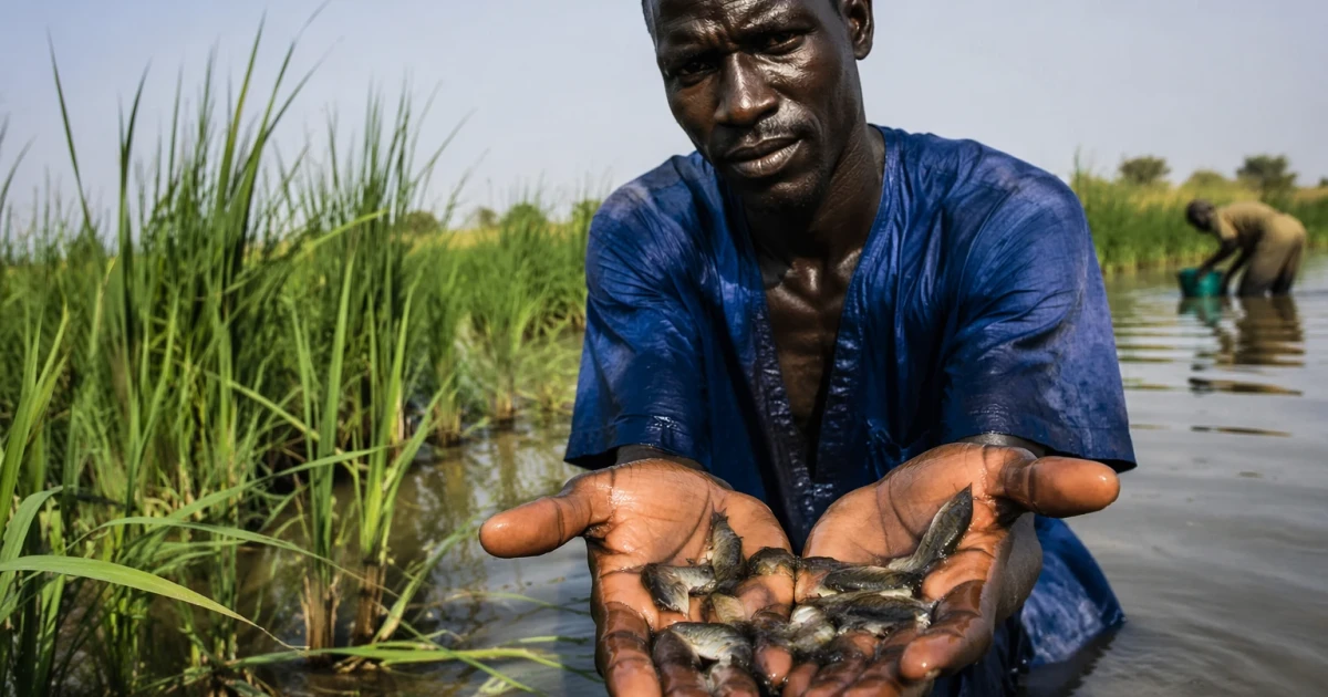 Senegal farmers add fish to rice fields to fight parasitic snails