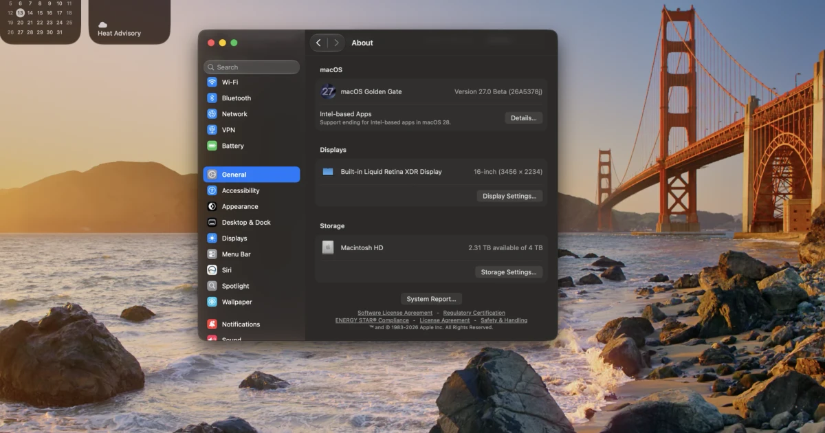 Apple opens macOS 27 Golden Gate public beta with subtler Liquid Glass
