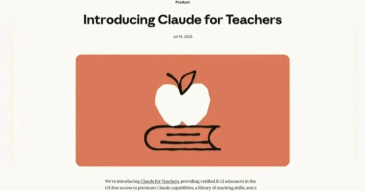 Anthropic offers verified teachers free access to premium AI tools
