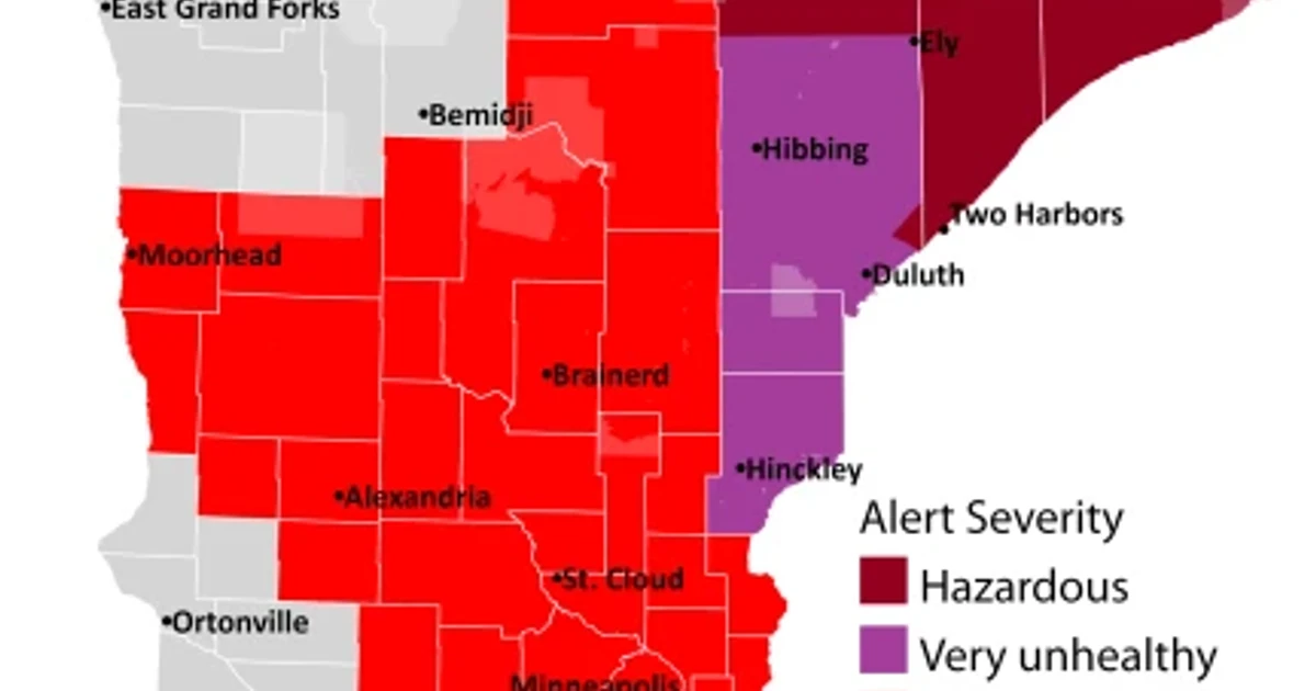 Wildfire smoke from Canada and Minnesota threatens millions across Midwest and Northeast