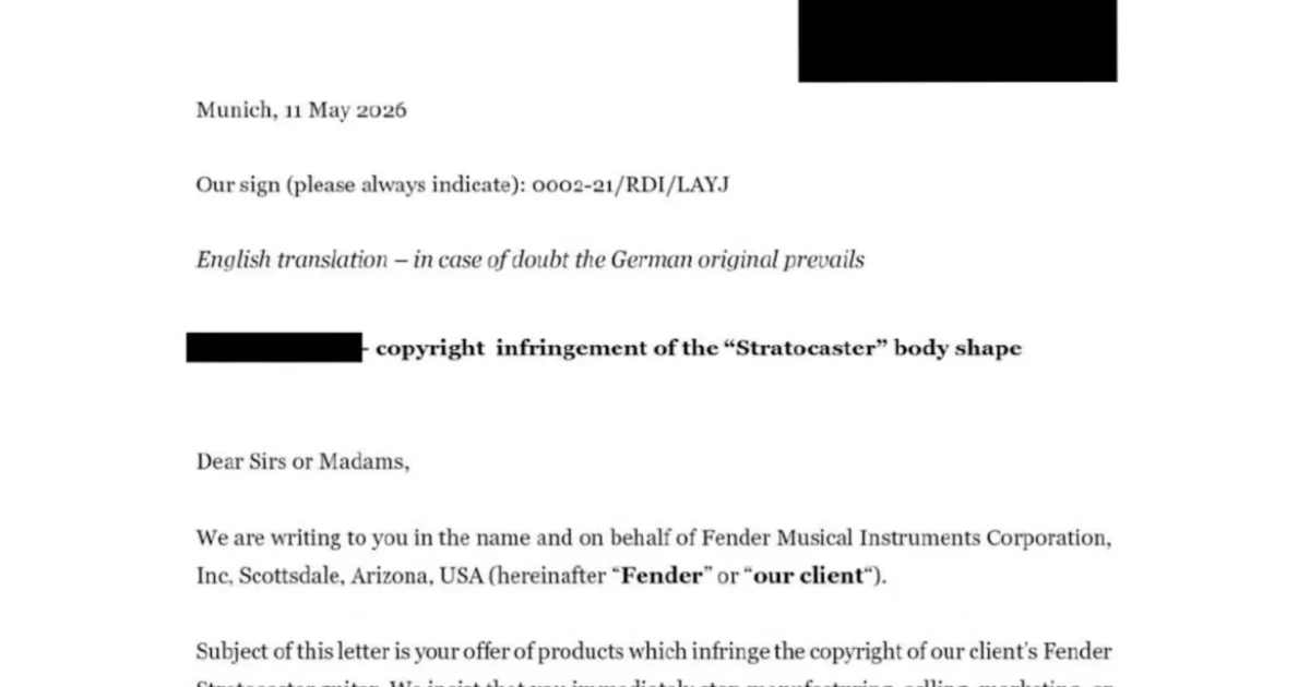 Fender broadens Stratocaster legal fight, targets Yamaha over guitar shape