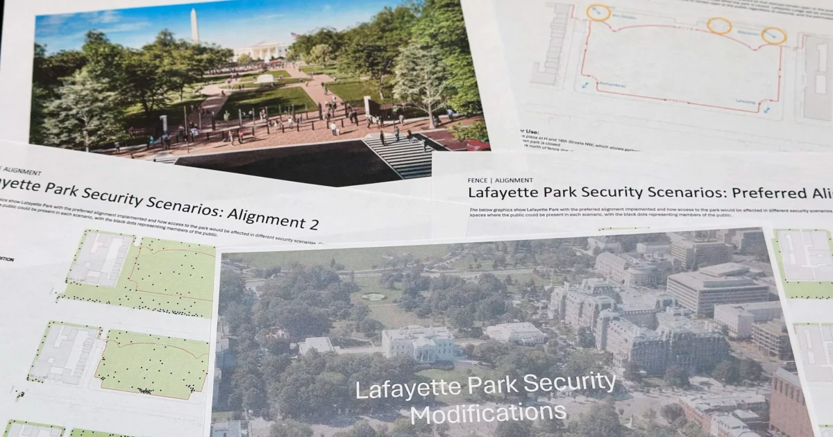 Trump plan would fence off Lafayette Park, add White House screening center