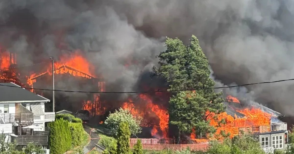 More than 100 homes destroyed as fire rages near Oslo