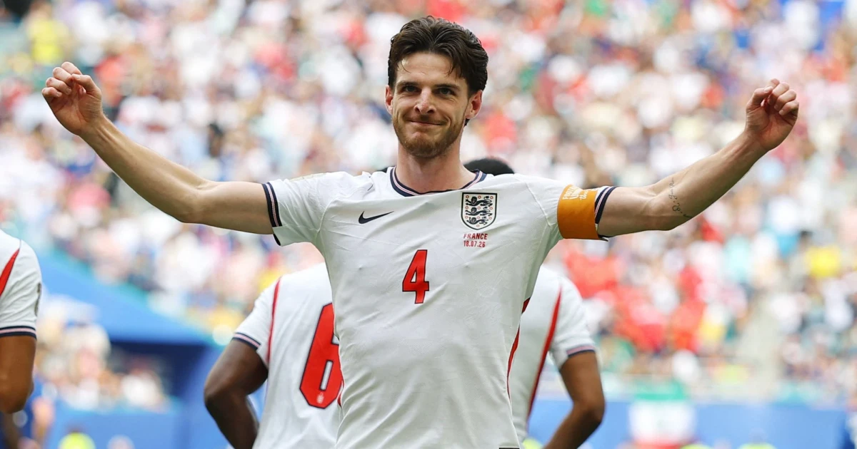 Declan Rice gives England early lead against France in World Cup play-off