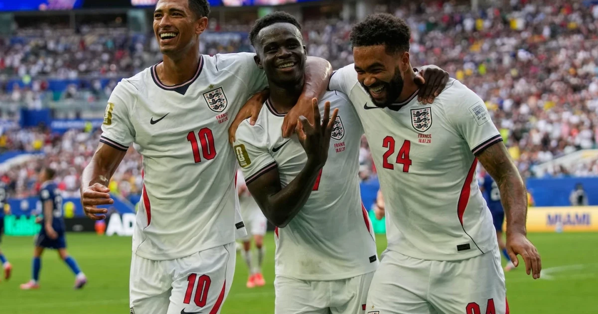 Saka hat trick helps England beat France 6-4 for third place