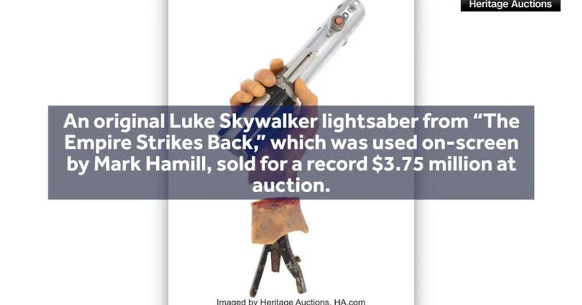 Luke Skywalker's lightsaber from The Empire Strikes Back sells for $3.75 million