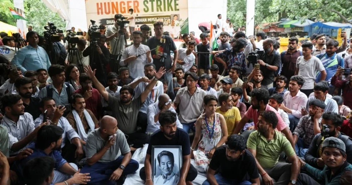 India student protests over exam leaks test Modi government