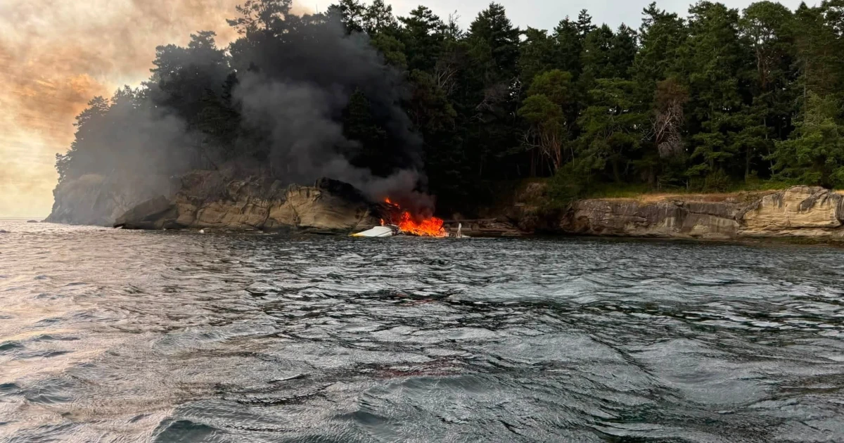 Seaplane crashes and burns near Sucia Island, all 11 survive