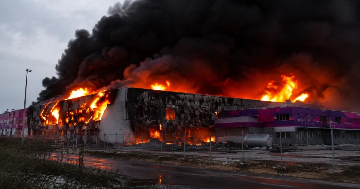 Drone attack sets fire to Wildberries warehouse near St. Petersburg