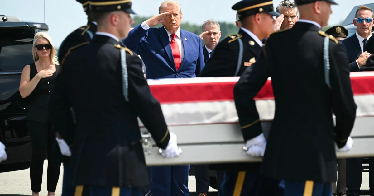 Trump attends Dover transfer for four U.S. soldiers killed in Iran war
