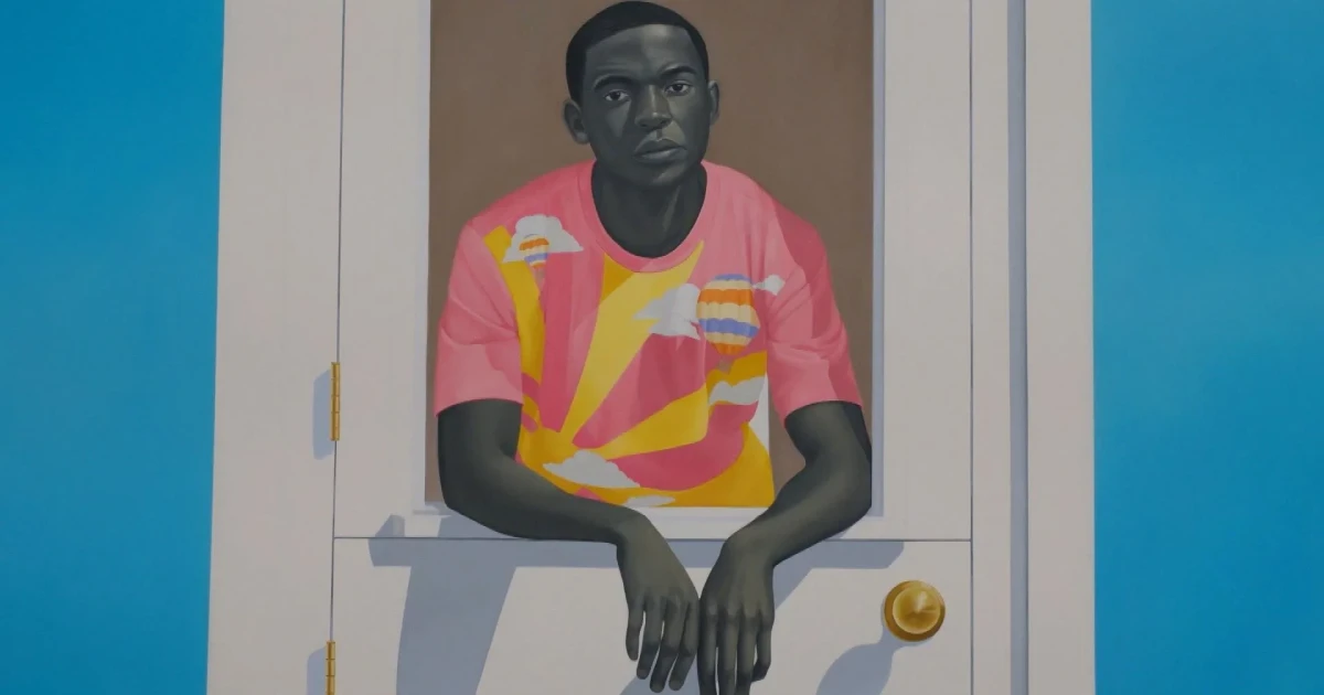 Amy Sherald unveils her large-scale triptych Ecclesia to Anderson Cooper