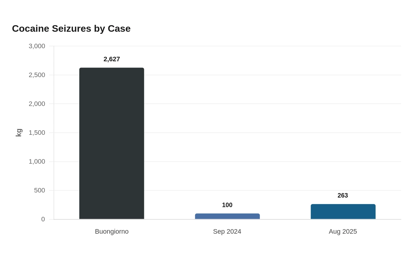 Cocaine Seizures by Case