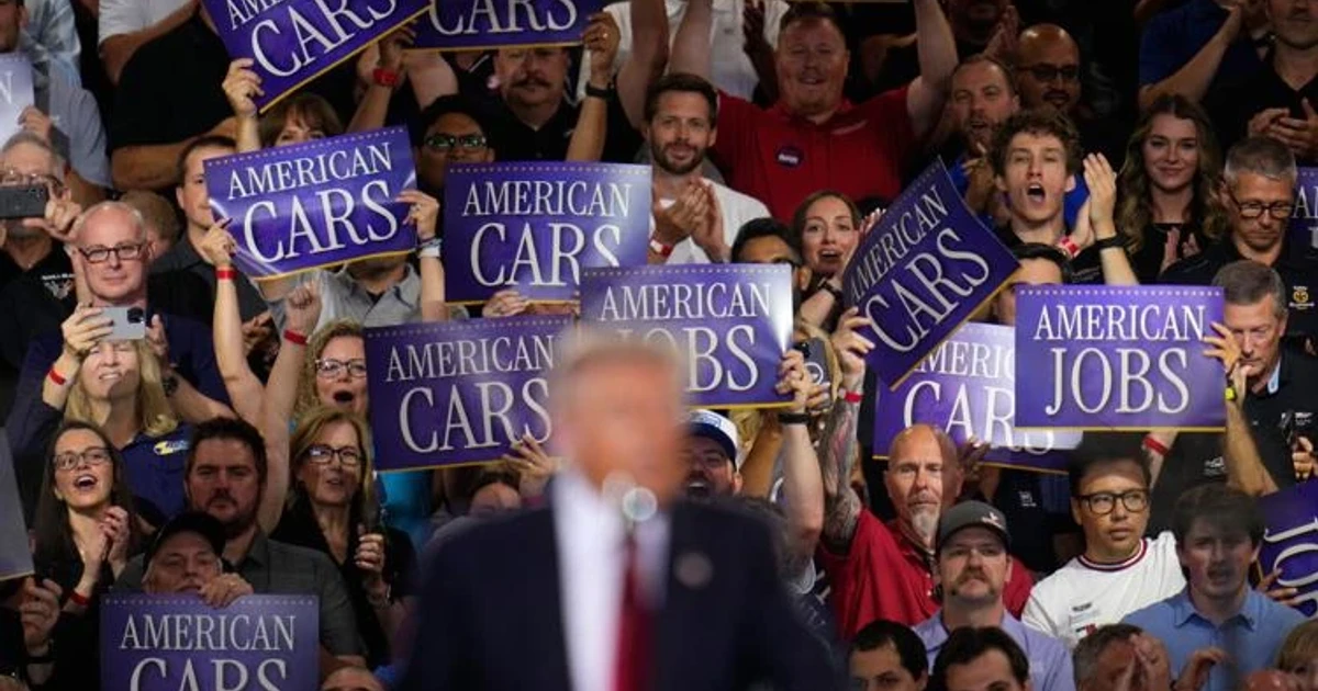 Trump defends tariffs in Michigan as Iran talks continue