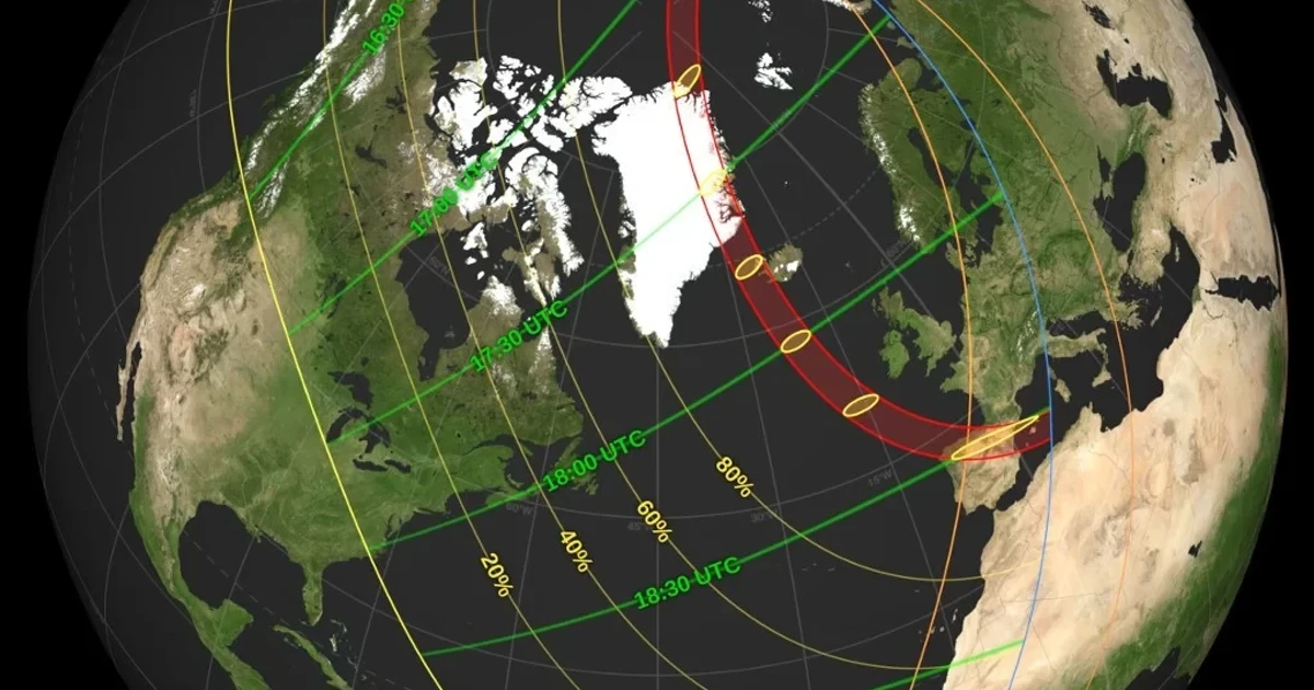 Total solar eclipse will cross Spain, Iceland and Greenland in 2026