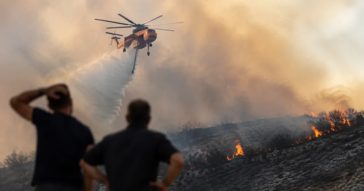 Two firefighters killed as Greek helicopters collide over wildfire near Athens