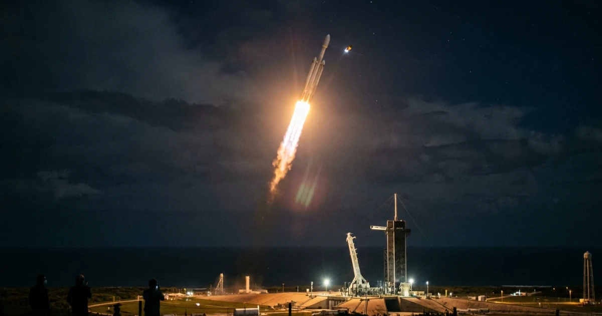 SpaceX Launches 6-Ton Viasat-3 F3 Satellite on Falcon Heavy