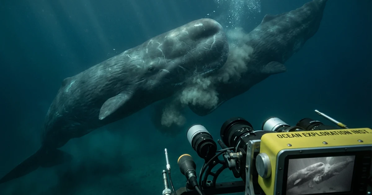 First-Ever Footage Captures Sperm Whale Headbutt