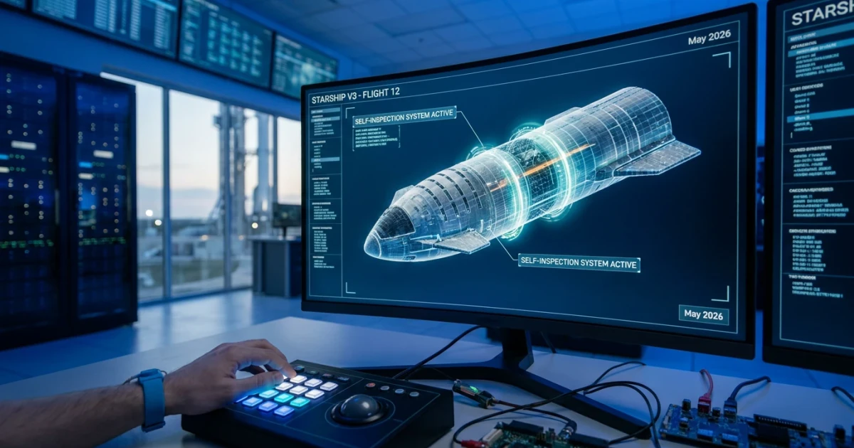 SpaceX Starship V3 Debuts Self-Inspection on Flight 12