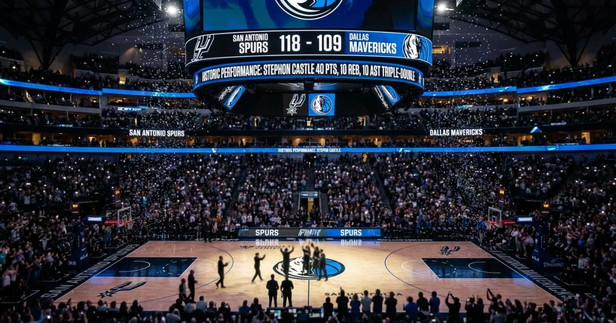 Stephon Castle’s 40-Point Triple-Double Lifts Spurs Over Mavericks