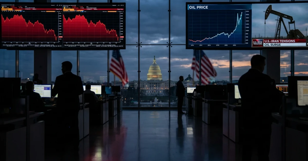 Stocks Fall as Oil Surges on Tensions with Iran