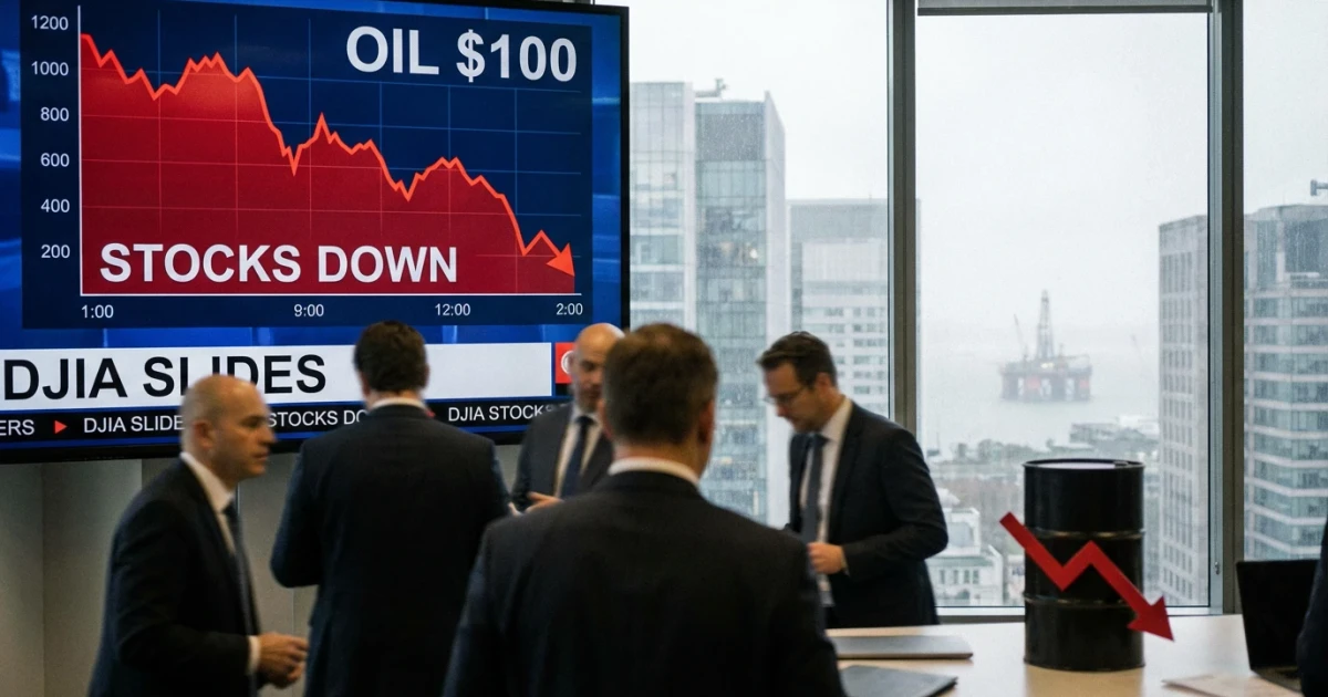 Stocks Slide as Oil Hits $100, Dow Enters Correction