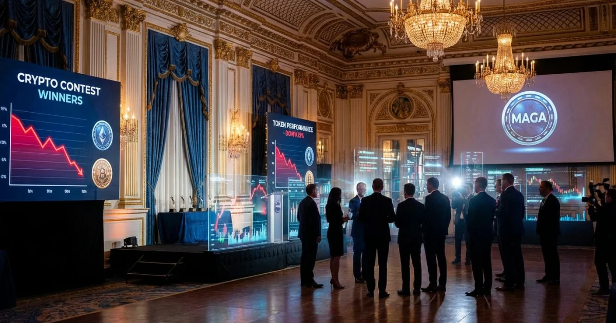 Trump Hosts Crypto Contest Winners as Token Falters