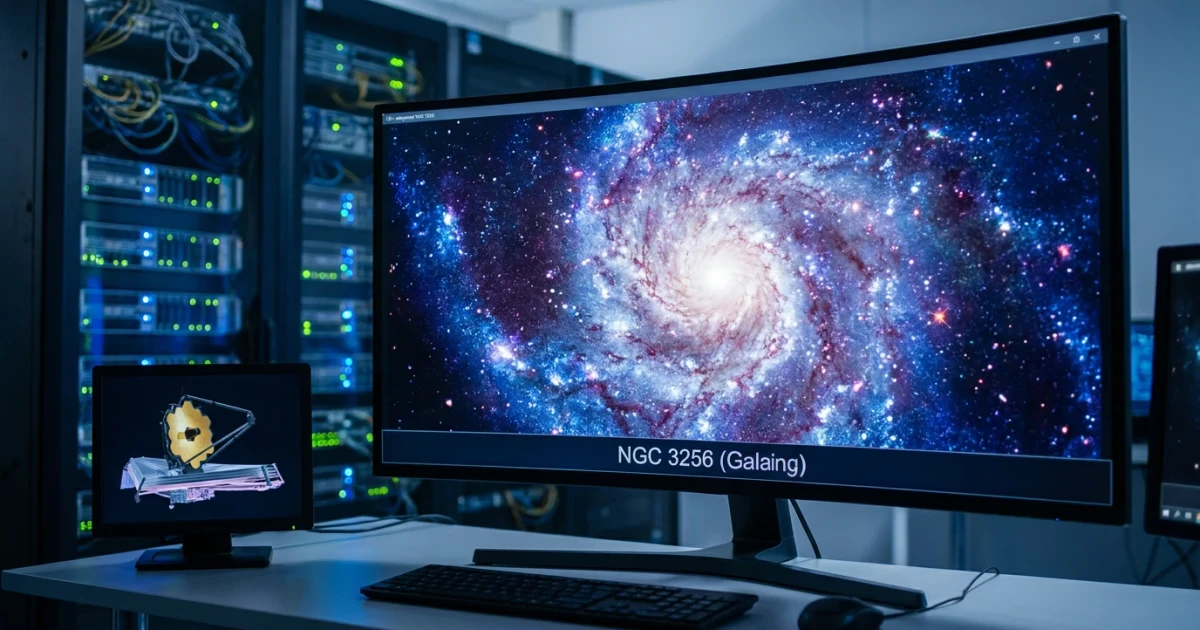 Webb Telescope Captures Stunning Core of Spiral Galaxy NGC 3256